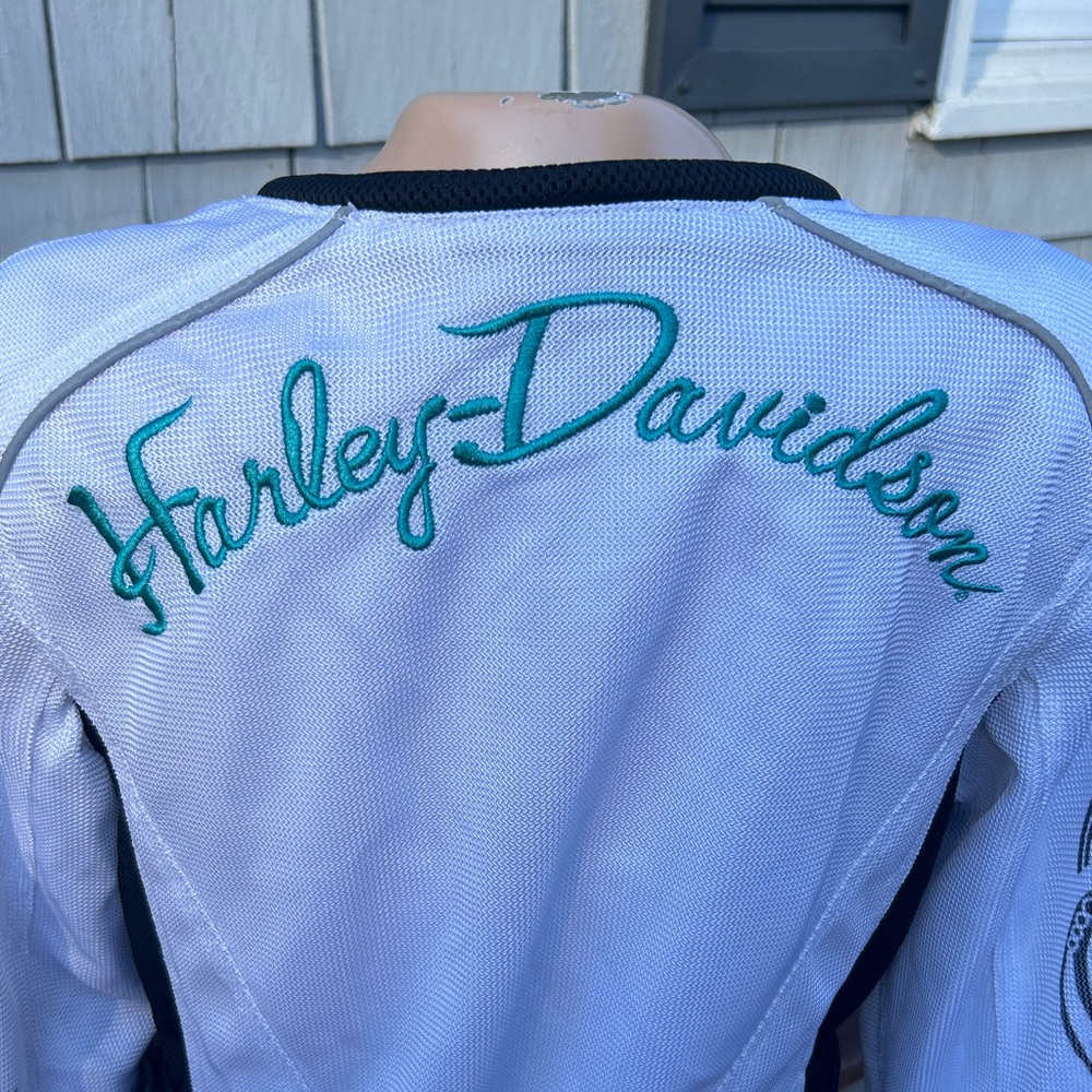 Harley-Davidson White and Black Women's Bomber style  Jacket